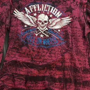 Affliction reversible long sleeve shirt